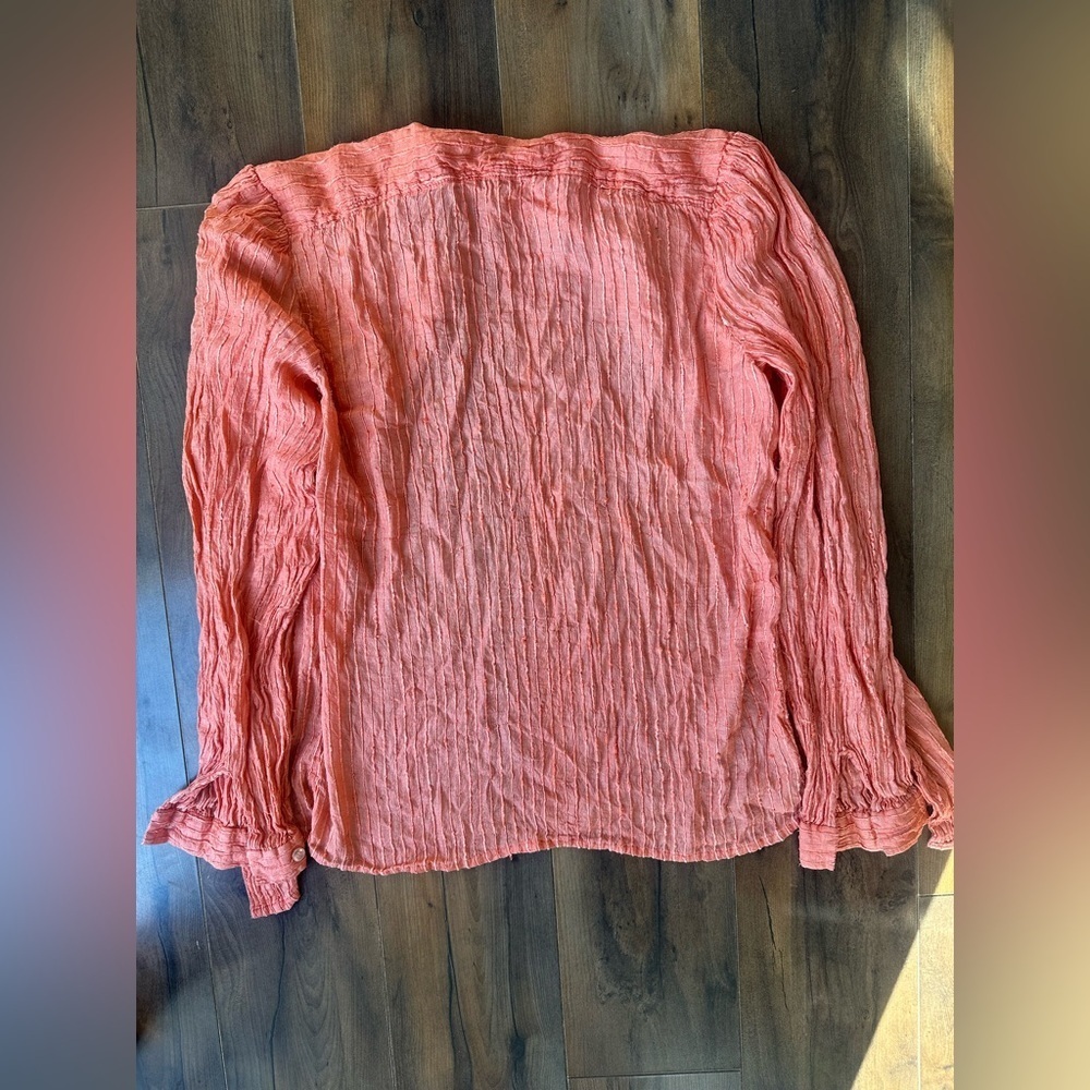 Vintage Samuel Robert Textured Blouse Colorblock Artsy Sz 6 needs repair - Picture 8 of 10